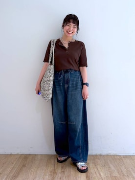 「アイテム（バレッタ/ヘアクリップ、シルバー系）」を使った、and.youさん（レディース・157cm）の夏コーディネート