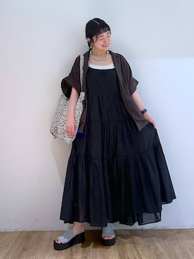 「LOWRYS FARM（ローリーズファーム）のアイテム（ジャケット/アウター）」を使った、and.youさん（レディース・157cm）の夏コーディネート