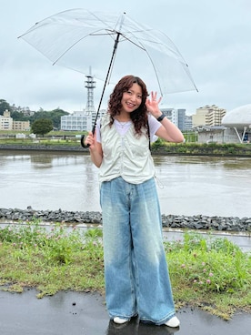 「LOWRYS FARM（ローリーズファーム）の２ＷＡＹバルンノースリーブ 1049041（シャツ/ブラウス、グリーン系）」を使った、and.youさん（レディース）の夏コーディネート