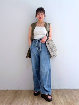 「アイテム（バレッタ/ヘアクリップ）」を使った、and.youさん（レディース・157cm）の夏コーディネート