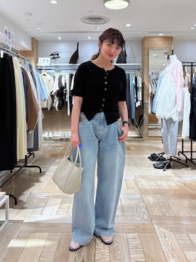 「LOWRYS FARM（ローリーズファーム）のポーチツキ２ＰＢＡＧ／Ｍ　578359（ショルダーバッグ、ホワイト系）」を使った、and.youさん（レディース）の春コーディネート