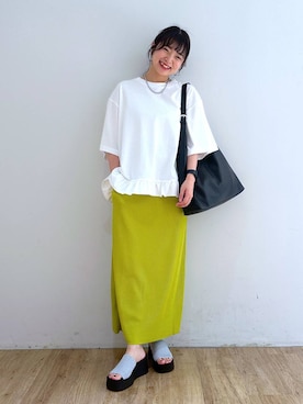 「アイテム（バレッタ/ヘアクリップ）」を使った、and.youさん（レディース・157cm）の夏コーディネート