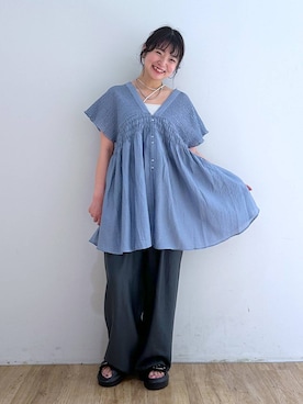 「アイテム（ヘアアクセサリー）」を使った、and.youさん（レディース・157cm）の夏コーディネート
