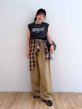 「LOWRYS FARM（ローリーズファーム）のシャカシャカシュシュ（ヘアゴム）」を使った、and.youさん（レディース・157cm）の夏コーディネート
