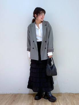 「アイテム（その他、グレー系）」を使った、and.youさん（レディース・157cm）の秋コーディネート