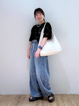 「アイテム（その他、グレー系）」を使った、and.youさん（レディース・157cm）の夏コーディネート