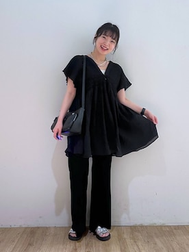 「アイテム（バレッタ/ヘアクリップ）」を使った、and.youさん（レディース・157cm）の夏コーディネート