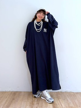 「LOWRYS FARM（ローリーズファーム）のパールタレンネックレス　249411（ネックレス）」を使った、and.youさん（レディース・157cm）の夏コーディネート