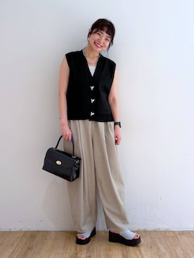 「アイテム（バレッタ/ヘアクリップ、シルバー系）」を使った、and.youさん（レディース・157cm）の夏コーディネート