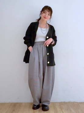 「アイテム（タンクトップ、シルバー系）」を使った、and.youさん（レディース・157cm）の秋コーディネート