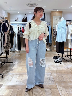「LOWRYS FARM（ローリーズファーム）のメタルバレッタ　265411（バレッタ/ヘアクリップ、シルバー系）」を使った、and.youさん（レディース）の春コーディネート