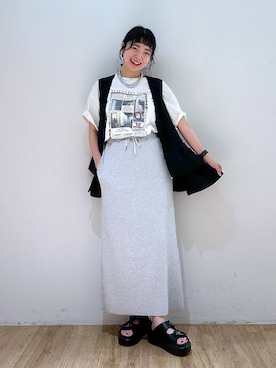「アイテム（ヘアアクセサリー）」を使った、and.youさん（レディース・157cm）の夏コーディネート