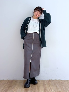 「アイテム（その他、グレー系）」を使った、and.youさん（レディース・157cm）の秋コーディネート