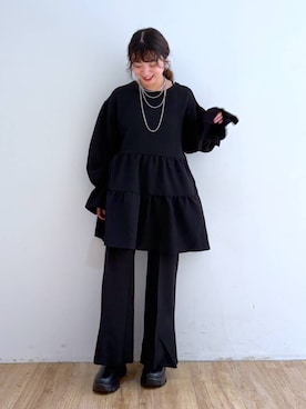 「アイテム（バレッタ/ヘアクリップ）」を使った、and.youさん（レディース・157cm）の秋コーディネート