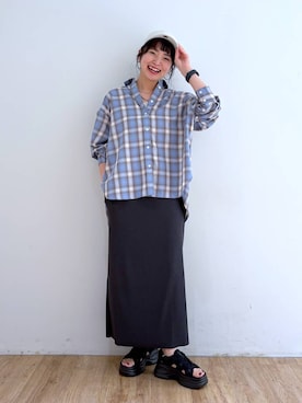 「アイテム（バレッタ/ヘアクリップ、シルバー系）」を使った、and.youさん（レディース・157cm）の夏コーディネート