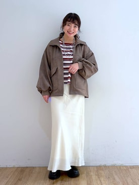 「アイテム（バレッタ/ヘアクリップ）」を使った、and.youさん（レディース・157cm）の秋コーディネート