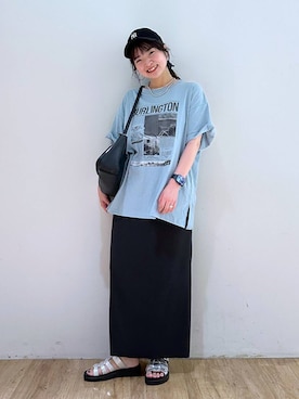 「バッグ」｜「アイテム（帽子）」を使った、and.youさん（レディース・157cm）の夏コーディネート