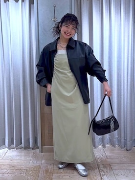 「LOWRYS FARM」｜「アイテム（ブルゾン）」を使った、and.youさん（レディース・157cm）の春コーディネート