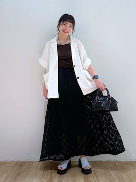 「バッグ」｜「アイテム（アクセサリー）」を使った、and.youさん（レディース・157cm）の夏コーディネート