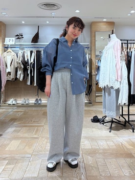 「LOWRYS FARM（ローリーズファーム）のスタイルＵＰクロスカップキャミ　100757（Tシャツ/カットソー、ブラック系）」を使った、and.youさん（レディース）の春コーディネート