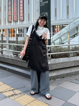 「アイテム（ボディバッグ/ウエストポーチ）」を使った、and.youさん（レディース・157cm）の夏コーディネート