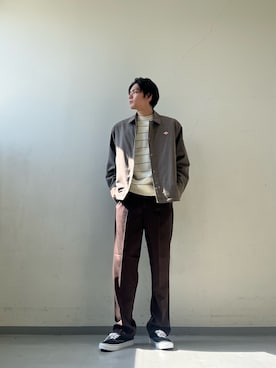 「アイテム（テーラードジャケット）」を使った、岩波　奏人さん（メンズ・183cm・10代）の秋コーディネート