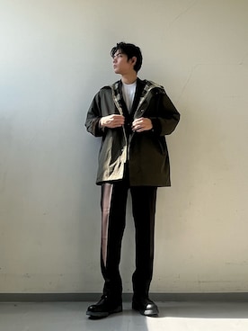 「アイテム（スラックス）」を使った、岩波　奏人さん（メンズ・183cm・20代）の秋コーディネート