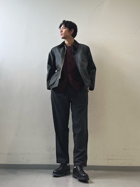 「冬の注目アウター」｜岩波　奏人さん（メンズ・183cm）の秋コーディネート