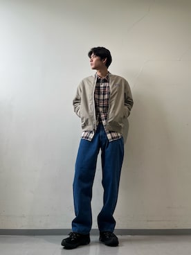 「アイテム（テーラードジャケット）」を使った、岩波　奏人さん（メンズ・183cm・10代）の秋コーディネート