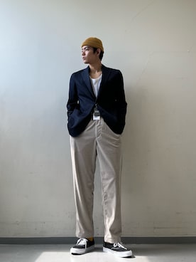 「アイテム（スーツジャケット）」を使った、岩波　奏人さん（メンズ・183cm）の秋コーディネート