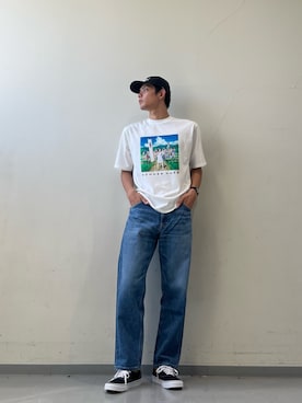 「アイテム（キャップ）」を使った、岩波　奏人さん（メンズ・183cm）の夏コーディネート
