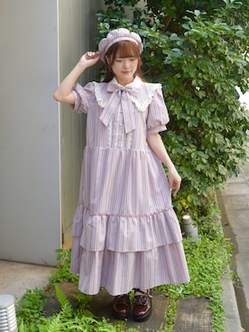 「つけ襟」｜ありす(axesfemme)さん（レディース・153cm）の夏コーディネート