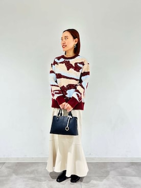 「SENSE OF PLACE by URBAN RESEARCH（センスオブプレイスバイアーバンリサーチ）のニュアンスパターンラメセーター（ニット/セーター）」を使った、hmey2698さん（レディース・155cm）の秋コーディネート