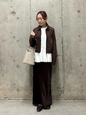 「SMELLY（スメリー）のストーンモチーフコードチョーカーネックレス（チョーカー）」を使った、hmey2698さん（レディース・155cm）の秋コーディネート