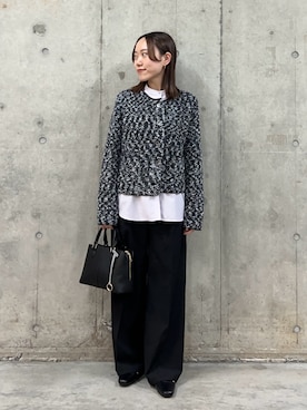 「SENSE OF PLACE by URBAN RESEARCH（センスオブプレイスバイアーバンリサーチ）の『イージーケア』ボウタイリボンブラウス（シャツ/ブラウス、ピンク系）」を使った、hmey2698さん（レディース・155cm）の春コーディネート