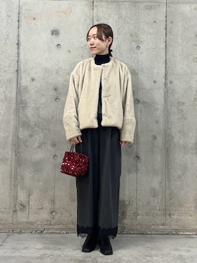 「アイテム（つなぎ/オールインワン）」を使った、hmey2698さん（レディース・155cm）の冬コーディネート