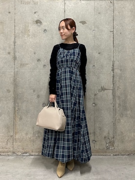 「アイテム（ボストンバッグ、グレー系）」を使った、hmey2698さん（レディース・155cm）の秋コーディネート