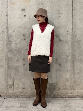 「アイテム（ベスト）」を使った、hmey2698さん（レディース・155cm）の冬コーディネート