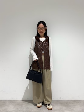 「KBF（ケイビーエフ）のアイテム（カーディガン/ボレロ）」を使った、hmey2698さん（レディース・155cm）の秋コーディネート