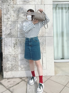 「UNIQLO（ユニクロ）の50色ソックス（消臭機能付き）（ソックス/靴下）」を使った、micahさん（レディース・158cm）の春コーディネート