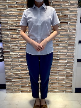 「アイテム（ビジネスシャツ）」を使った、BRICK HOUSE シャツ工房 松山フジグラン店さん（レディース・155cm）の春コーディネート