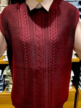 「アイテム（ベスト、パープル系）」を使った、BRICK HOUSE シャツ工房 松山フジグラン店さん（レディース・155cm）の秋コーディネート