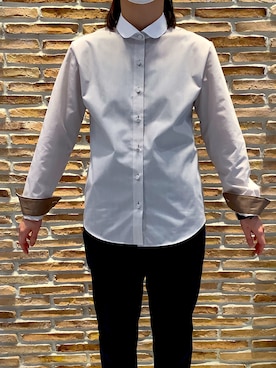 「アイテム（ビジネスシャツ）」を使った、BRICK HOUSE シャツ工房 松山フジグラン店さん（レディース・150cm）の秋コーディネート