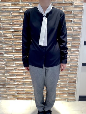 「アイテム（ビジネスシャツ）」を使った、BRICK HOUSE シャツ工房 松山フジグラン店さん（レディース・150cm）の冬コーディネート