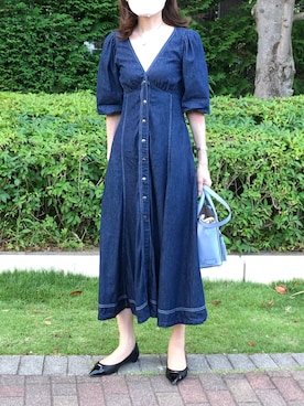 「デニムワンピース」｜mamadansyarityuuさん（レディース・168cm・50代）の夏コーディネート