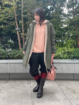 「アイテム（ダウンジャケット/コート）」を使った、natsumi さん（レディース・163cm）の秋コーディネート