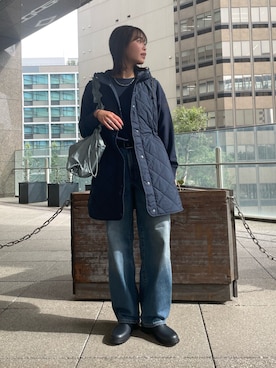 「秋服コーデ」｜「アイテム（レインシューズ）」を使った、natsumi さん（レディース・163cm）の冬コーディネート