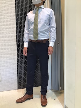 「アイテム（ビジネスシャツ）」を使った、BRICK HOUSE by Tokyo Shirts 八尾アリオ店さん（メンズ・176cm）の春コーディネート