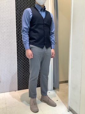 「アイテム（ベスト）」を使った、BRICK HOUSE by Tokyo Shirts 八尾アリオ店さん（メンズ・170cm）の冬コーディネート