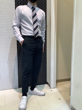 「ストライプネクタイ」｜BRICK HOUSE by Tokyo Shirts 八尾アリオ店さん（メンズ・170cm）の春コーディネート